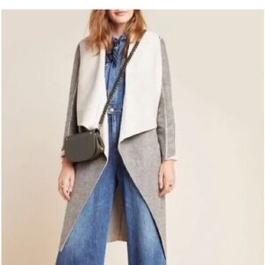 Anthropologie AMADI
Camilla Faux Sueded
Sherpa Wrap Open Long Jacket Medium